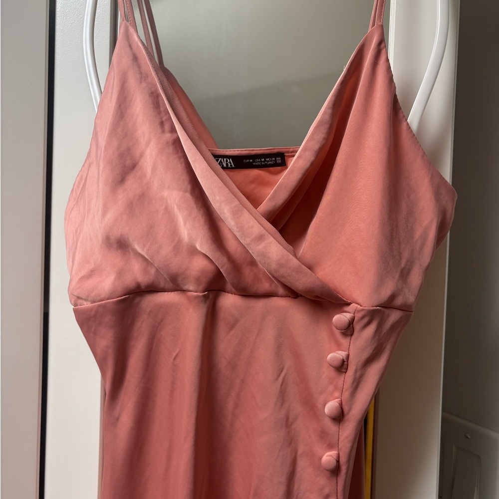 Zara Pink Dress with Button Detail - Picture 4 of 7